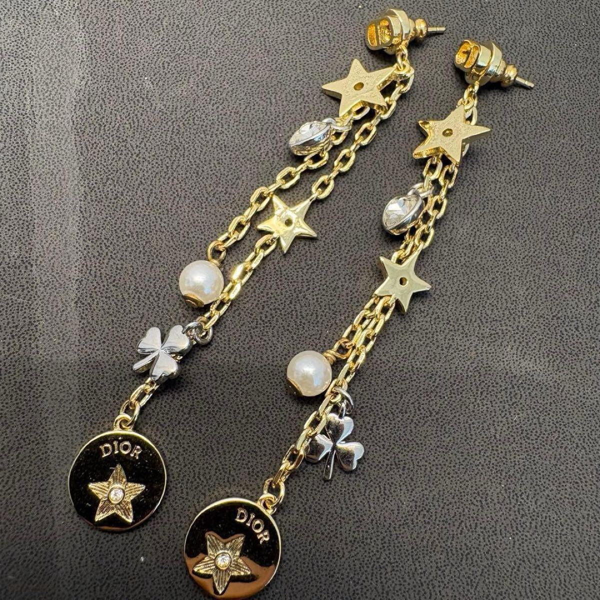 【未使用保管品/付属品完備】Christian Dior クリスチャンディオール ピアス トライバル スター クローバー モチーフ デザイン