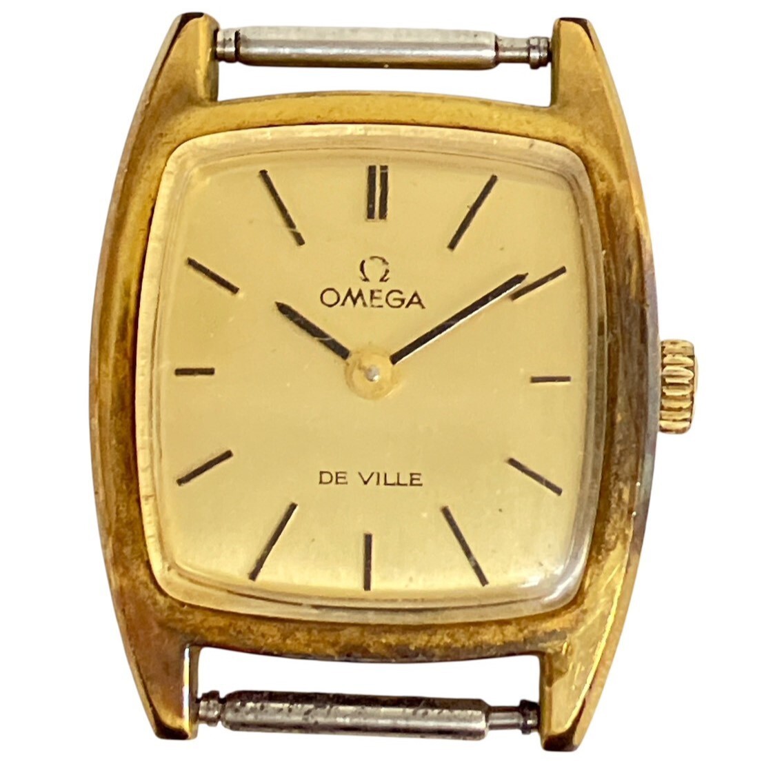 A078-D1-2408◎ OMEGA Ω オメガ レディース腕時計 DE VILLE デビル 手巻き MT スクエア 2針 ヴィンテージ 尾錠付き KA