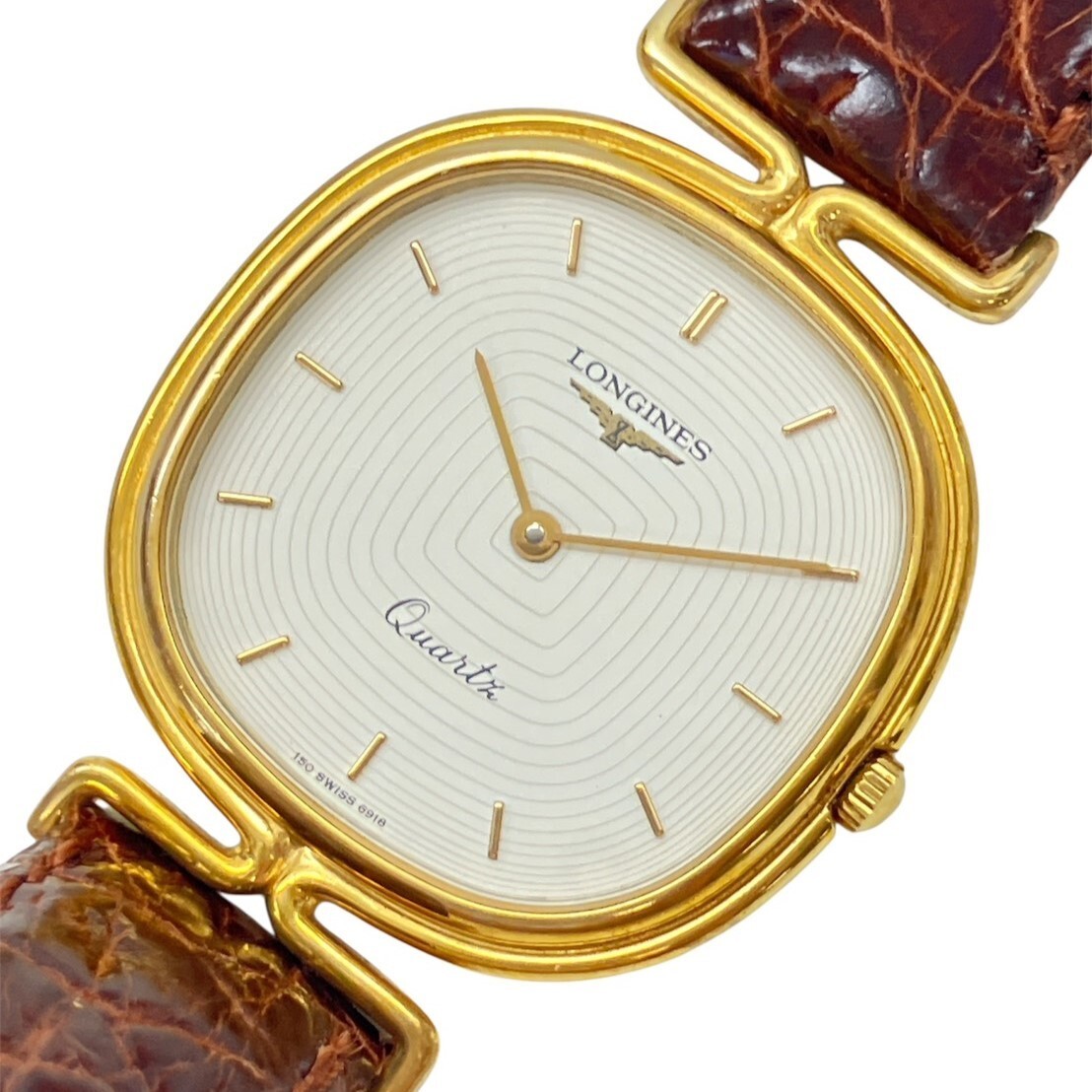 A107-HR2-957◎ LONGINES ロンジン メンズ腕時計 150 SWISS 6918 QUARTZ クォーツ スクエア 2針 ゴールドカラー KA