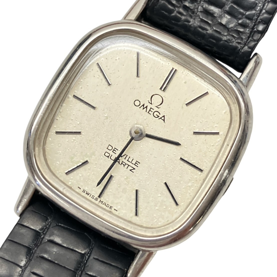 A113-K44-9235◎ OMEGA Ω オメガ レディース腕時計 DE VILLE デビル QUARTZ クォーツ スクエア 2針 ケース付き KA