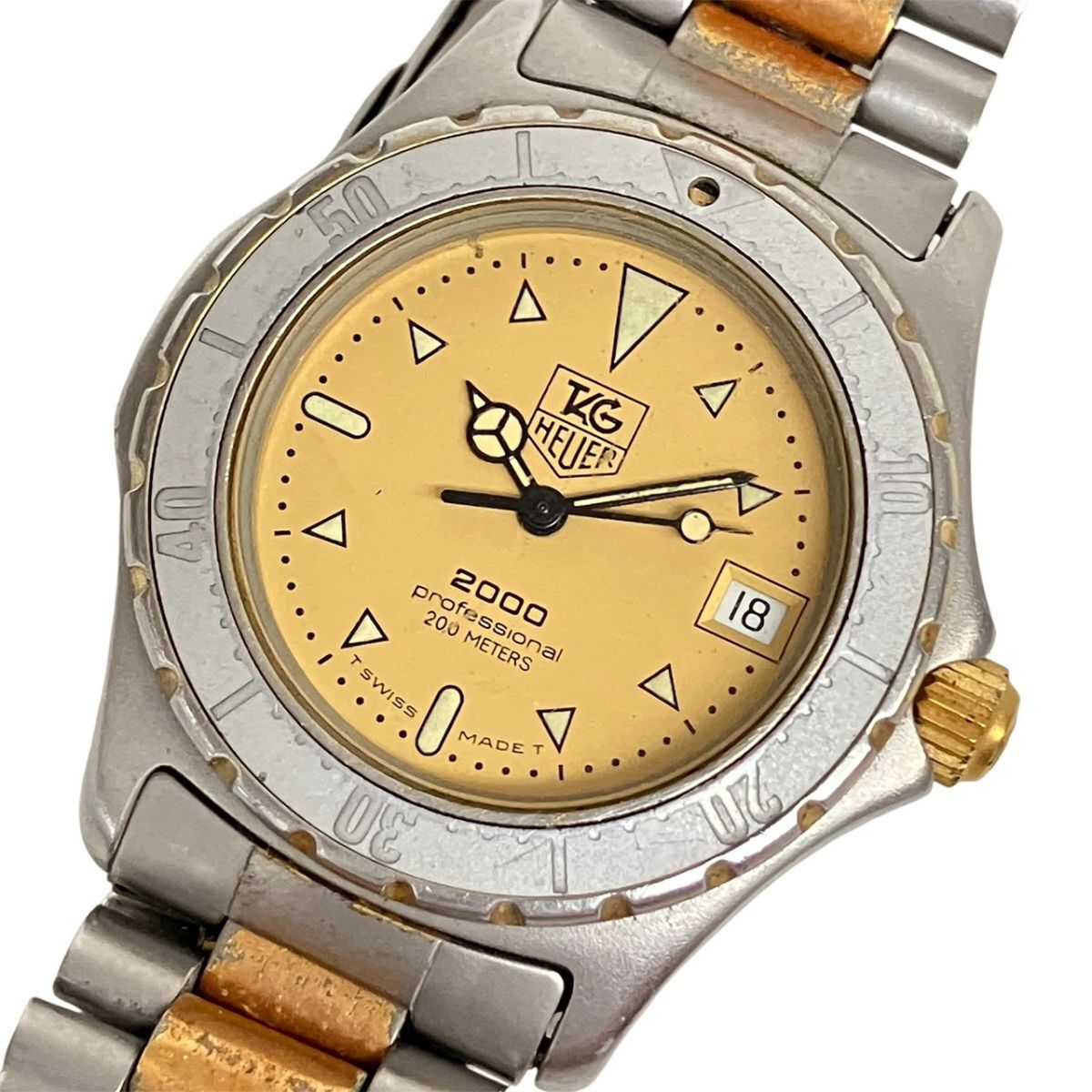 A011-C4-4891◎ TAG HEUER タグホイヤー ボーイズ腕時計 2000シリーズ 974.013 QUARTZ クォーツ ラウンド 回転ベゼル デイト SS KA