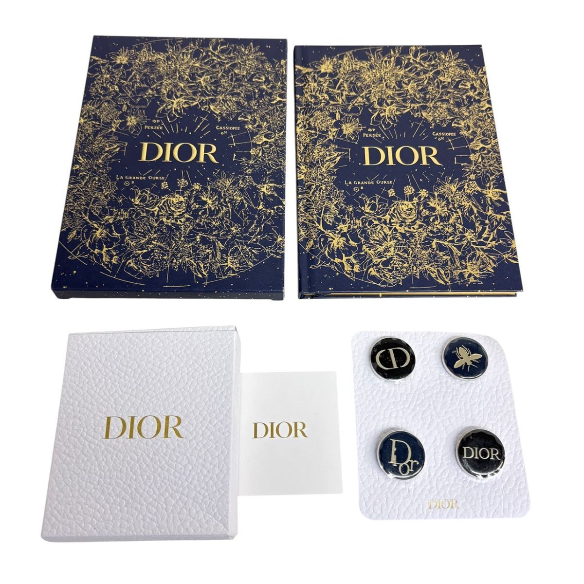 A240-O70-183 【美品】 Christian Dior クリスチャン・ディオール ホリデーコレクション ノベルティ ノート ピンバッチ セット 星座 KA