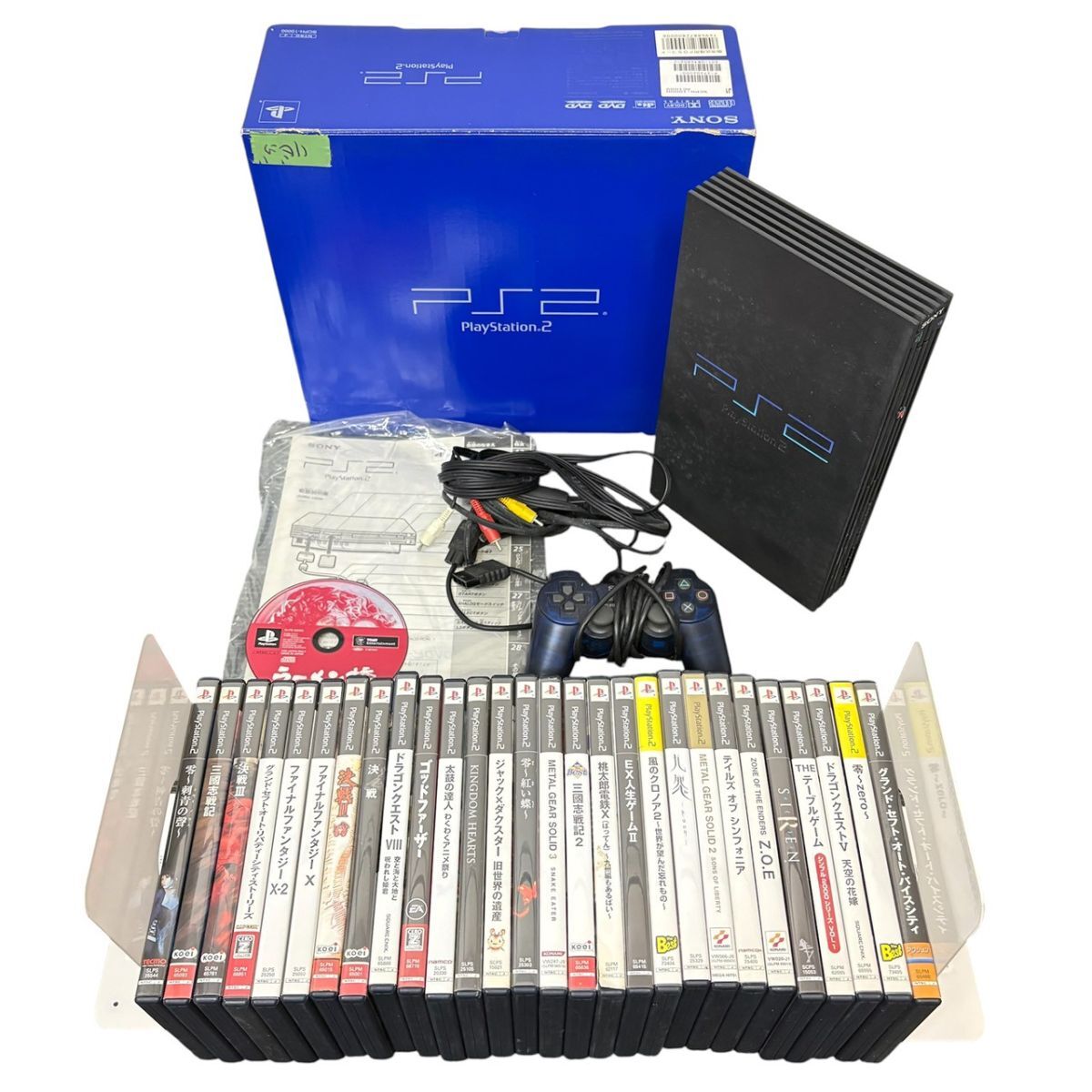A247-K58-2698 SONY ソニー PlayStation 2 プレステ2 本体+ソフトセット SCPH-10000 箱付き テイルズ オブ シンフォニア 他 通電確認OK KA