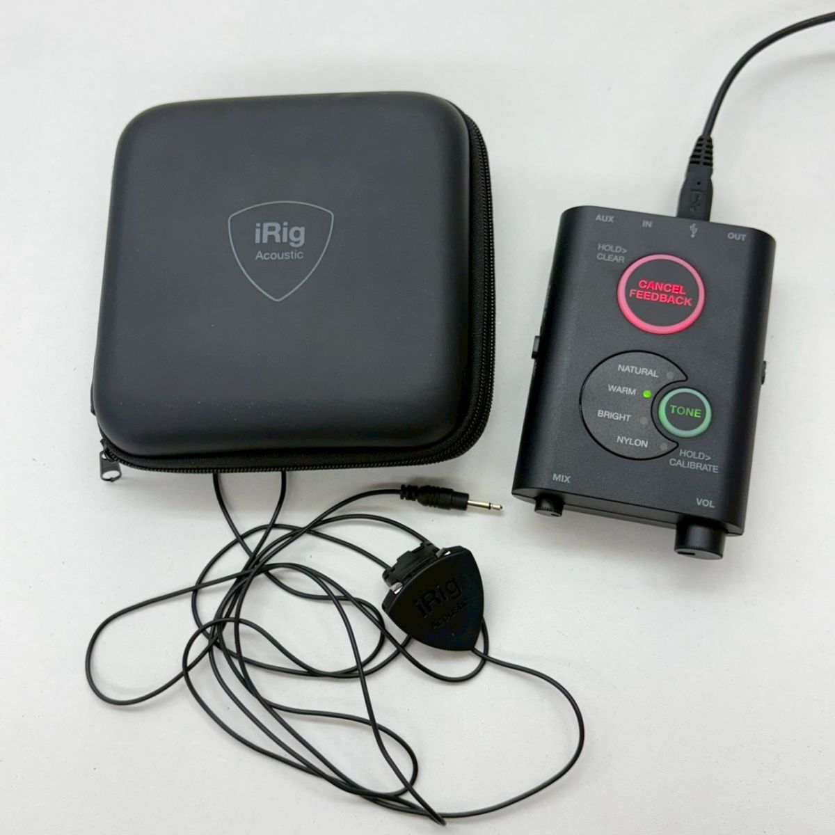 A317-I72-2796 IK Multimdia社 iRig AcousticStage アコースティックギター用 MEMSマイクフォン＆DSPプリアンプ 通電確認OK ケース付き KA