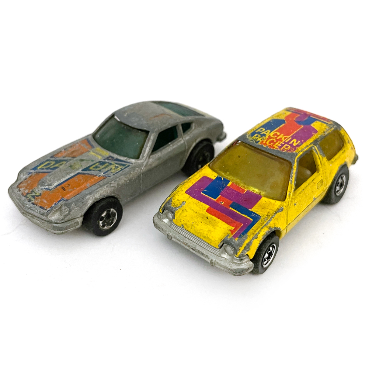 1970年代当時物！HOTWHEELS「Z WHIZ、PACKIN PACER」2体まとめ /ミニカー/tomika/昭和レトロ/絶版/ダットサン/ホットウィール/ペーサー