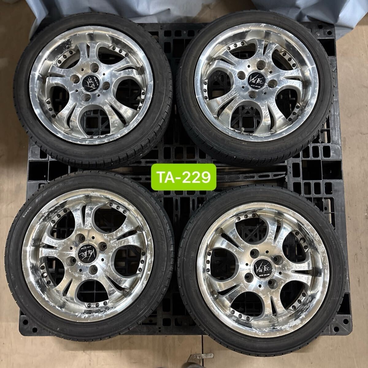 TA-229 激安 ホイール VOLTEC 14インチ 5J +45 PCD100 4H 4本セット 現状品