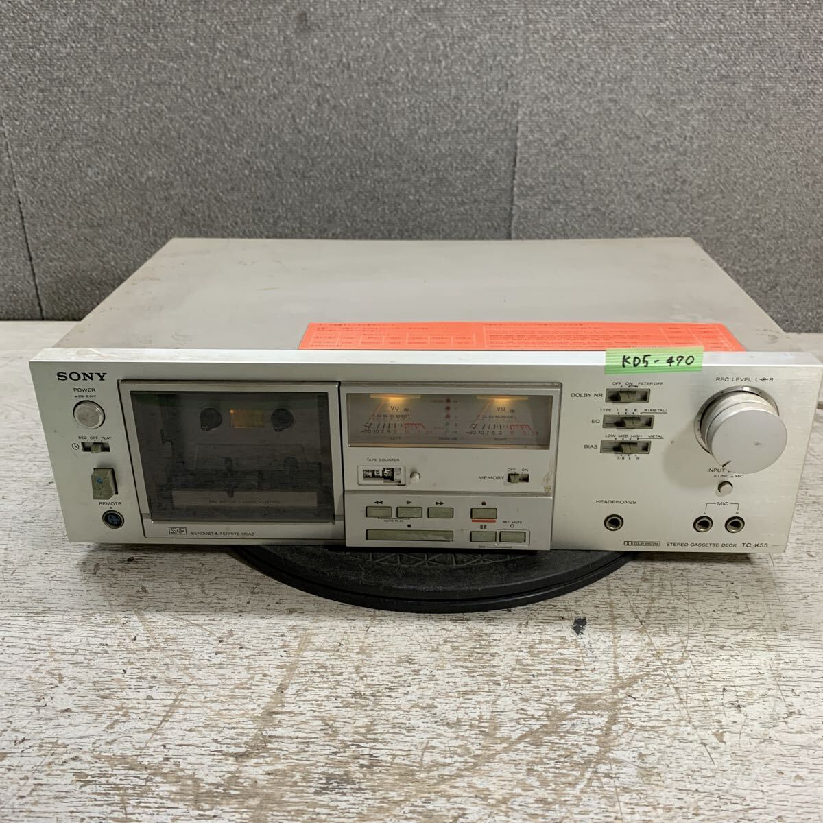 KD5-470 激安 カセットデッキ SONY TC-K55 STEREO CASSETTE TAPE DECK 簡易的動作確認済み　中古現状品