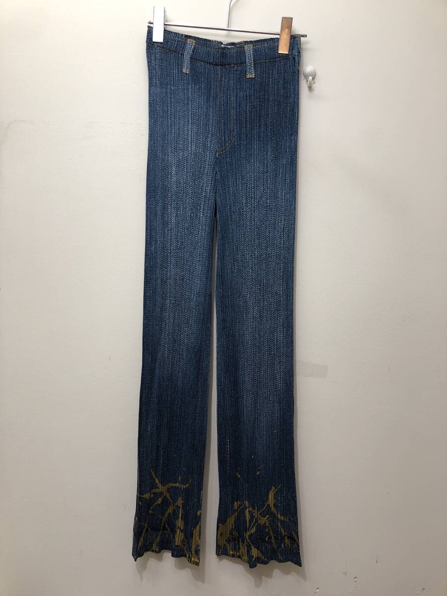 275☆PLEATS PLEASE プリーツプリーズ☆イッセイミヤケ☆パンツ【３】デニム柄