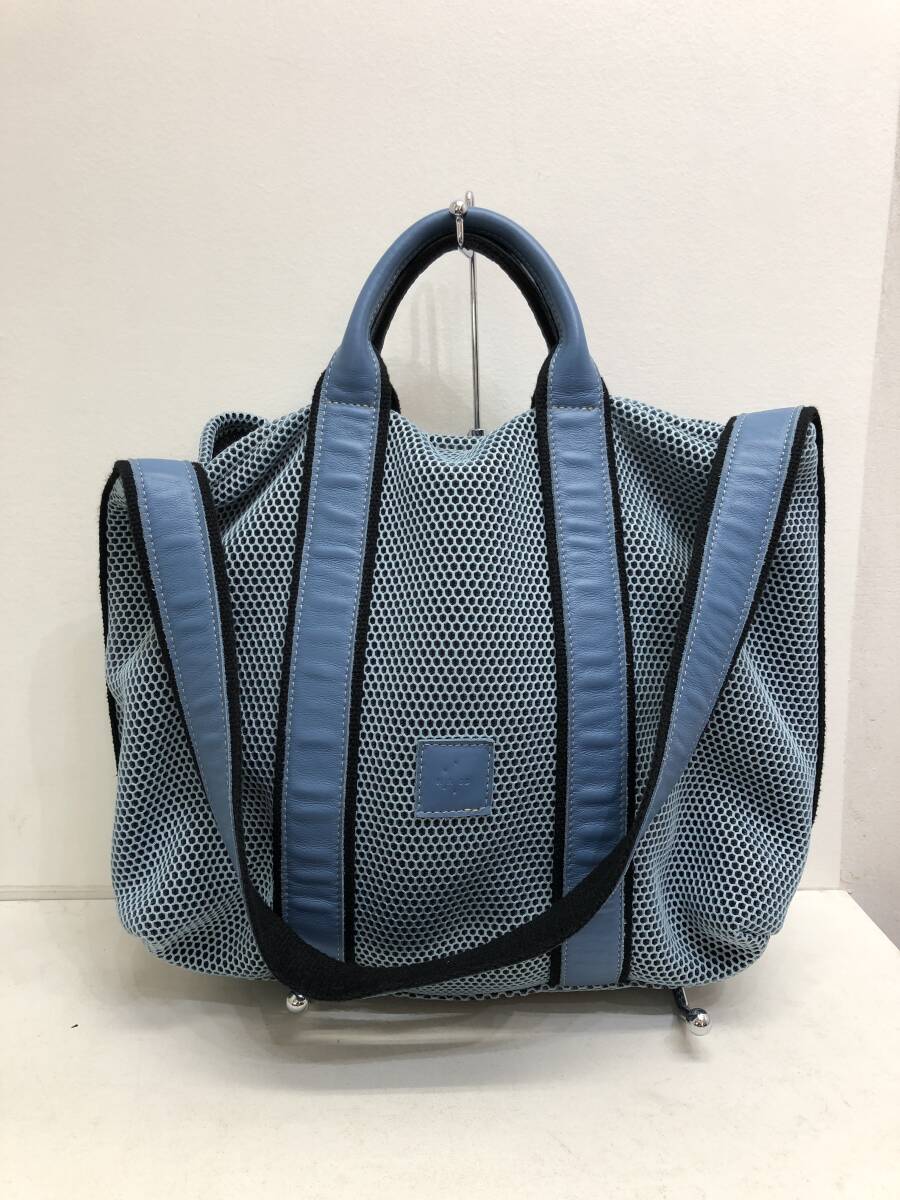 268☆HAGS ハグス☆メッシュ 2WAYトートバッグ☆ブルー