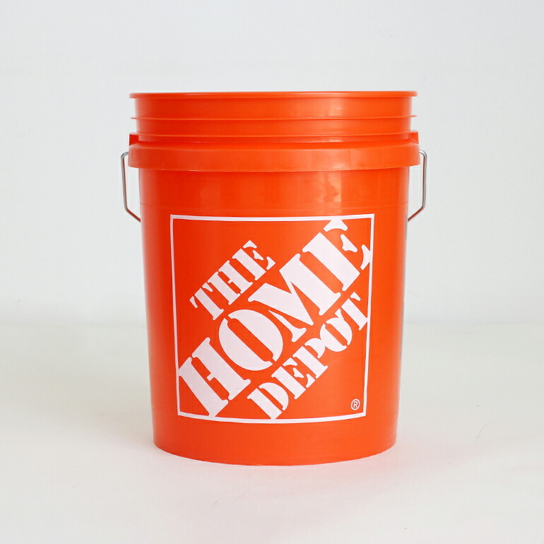 バケツ アメリカ おしゃれ 19L USA 企業ロゴ The Home Depot ホームデポ 5ガロン プラスチックバケツ ゴミ箱 掃除 アウトドア