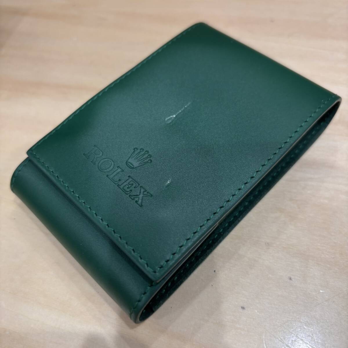 【O-5143】ROLEX ロレックス 修理 メンテナンス時 時計ケース グリーン 非売品 返却用 一部凹みあり ROLEX ボックス