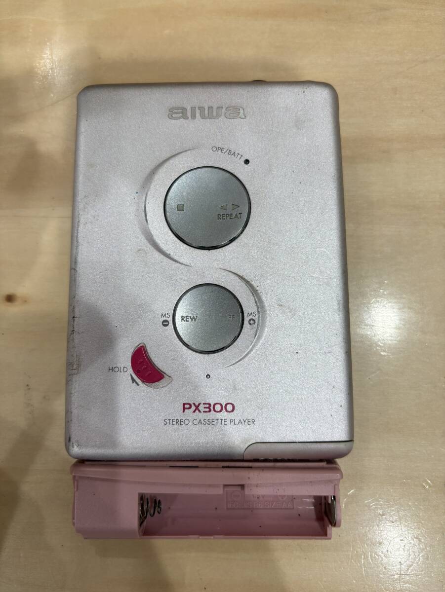 【O-5022】aiwa PX300 アイワ カセットテーププレイヤー　動作未確認 ジャンク 保管品 ヴィンテージ
