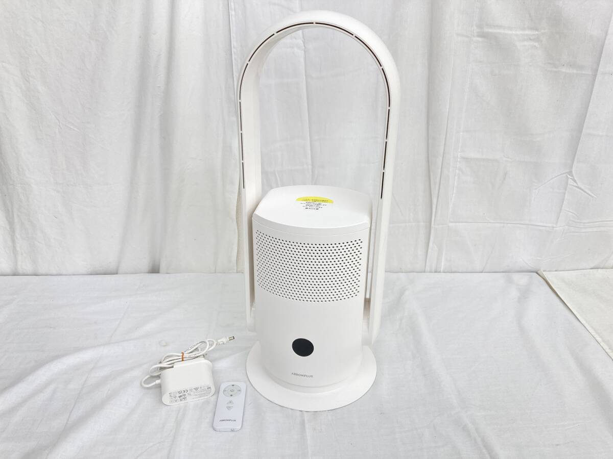 アドアプス タワーファン XR-FAN03 2021年製 扇風機 空気清浄機能付 リモコン 風量9段階 dcモーター 縦型 通電動作OK 中古現状品【JN31】I/