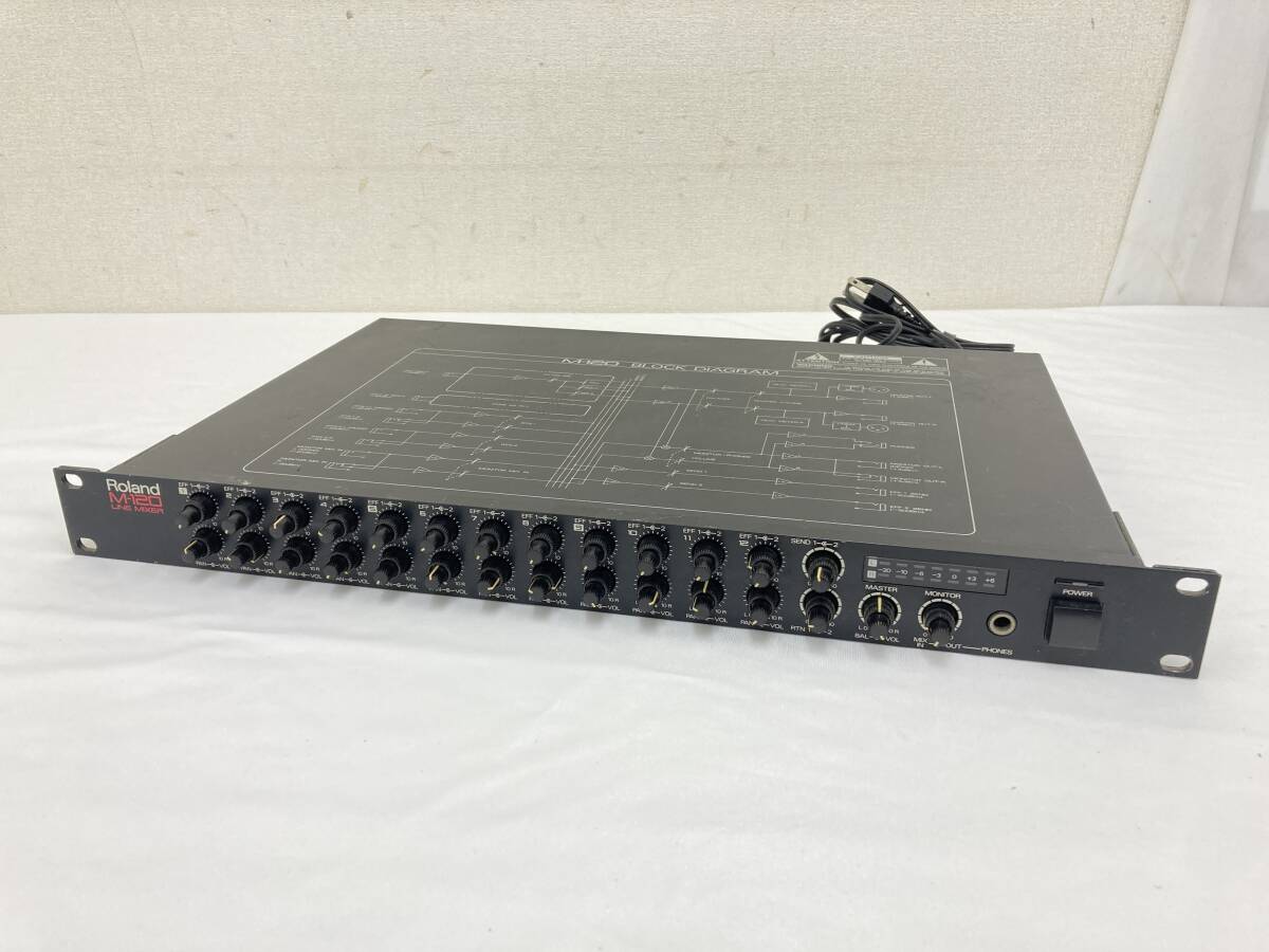 Roland LINE MIXER M-120 ラインミキサー ローランド オーディオ機器 通電簡易動作のみ確認OK ジャンク扱い 中古現状品【IE190】(i)