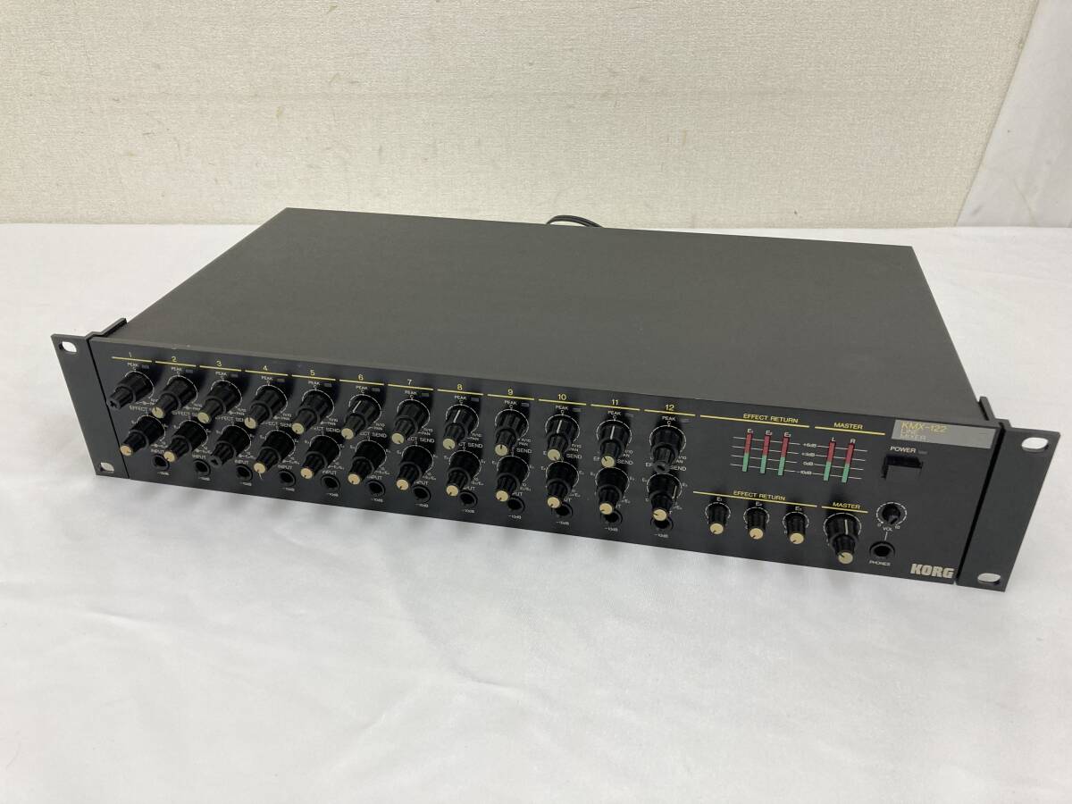 (ジャンク) KORG KMX-122 12チャンネル ラインミキサー アナログラインミキサー コルグ 通電のみ確認済み 動作未確認 中古【IE195】(i)