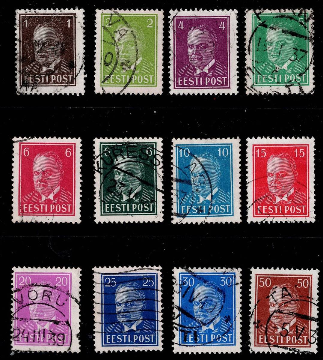 ★エストニア　1936～40年　コンスタンティン大統領　12種