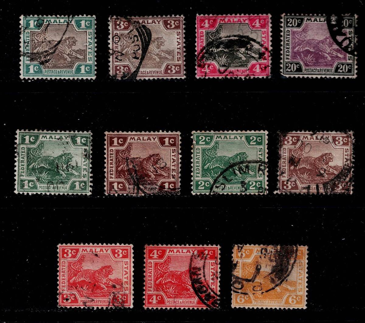 ★英領・マライ連邦1901～06年　虎　11種