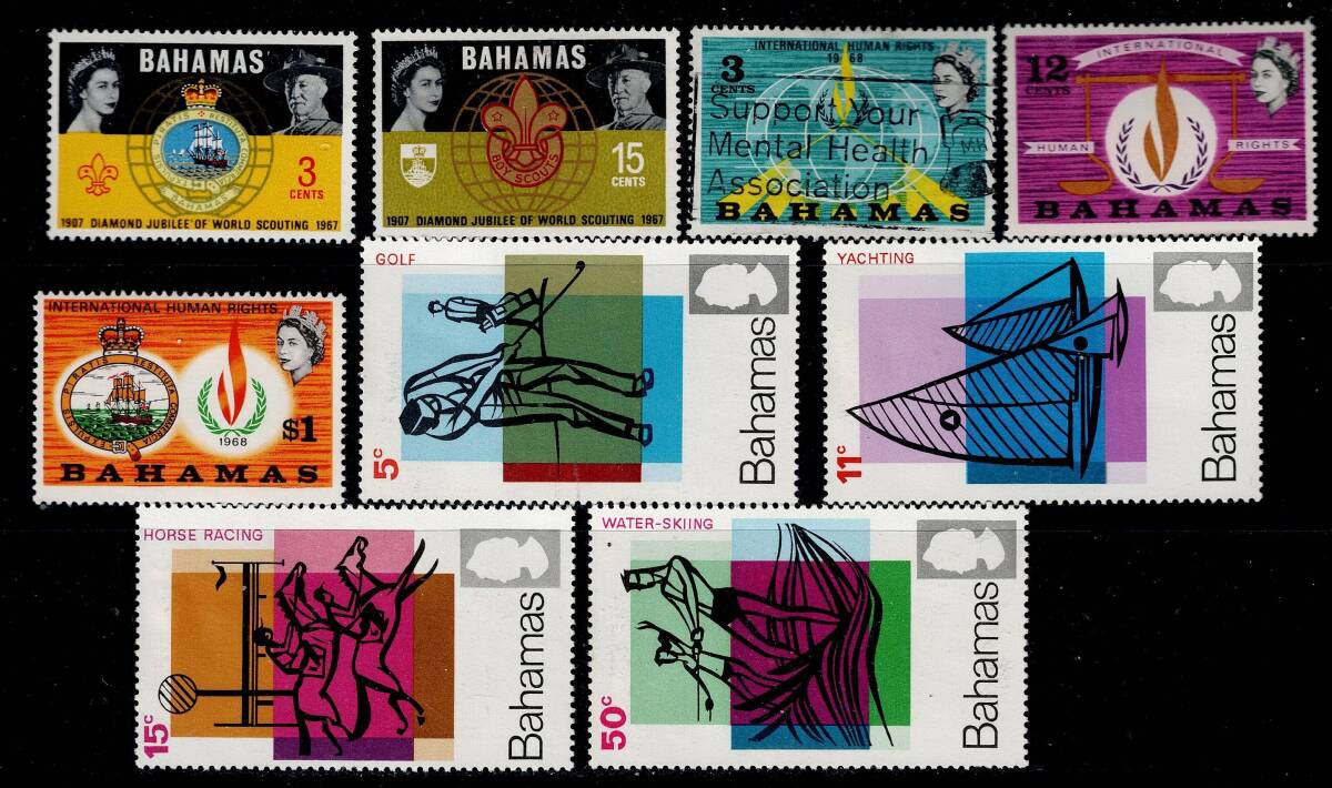 ★英領・バハマ　1967～68年　スポーツ４種セット他期間全揃い　9種