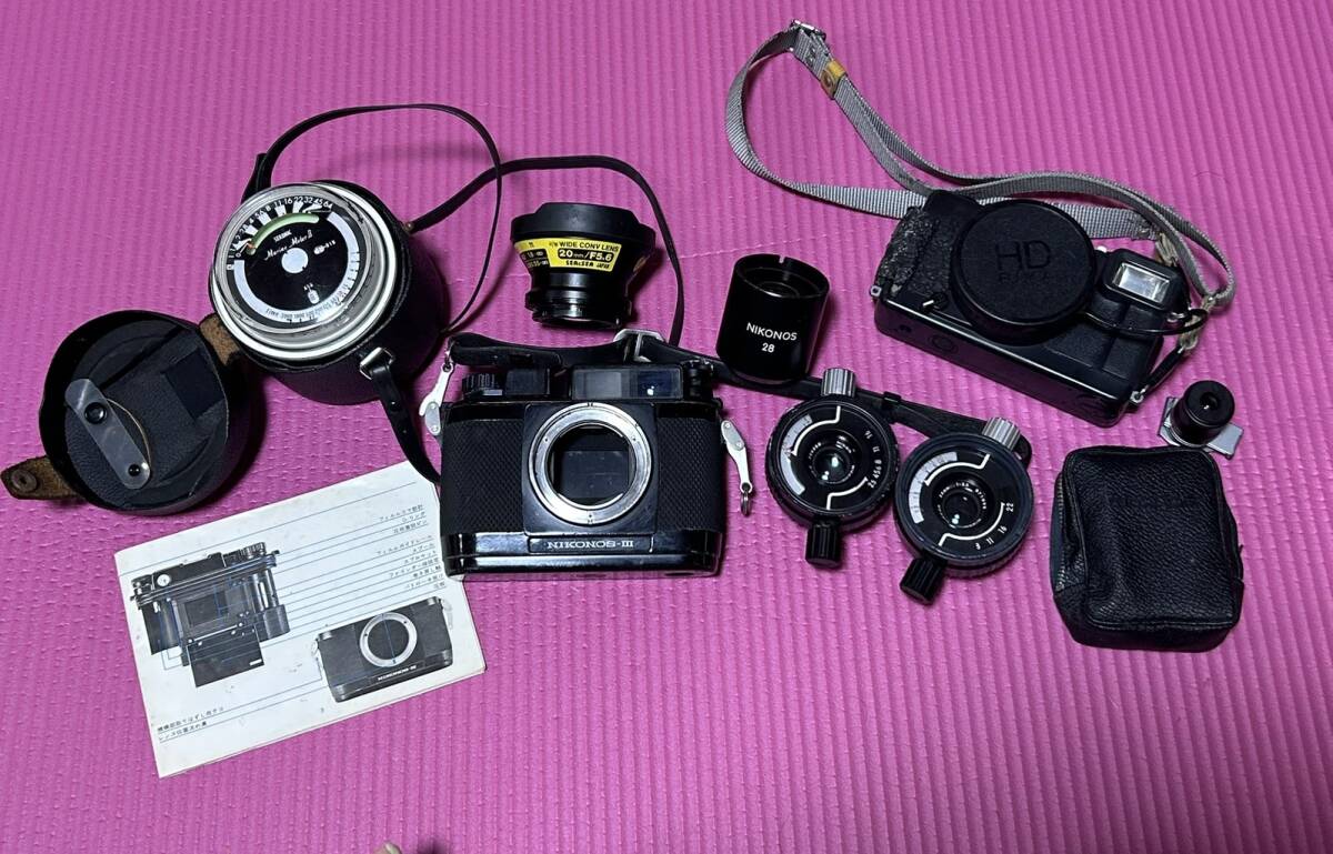 ジャンクまとめ　NIKONOS-III、NIKKOR 35mm f2.5 ニコノス用 など 水中 露出計 カメラ レンズ 【現状品】#509