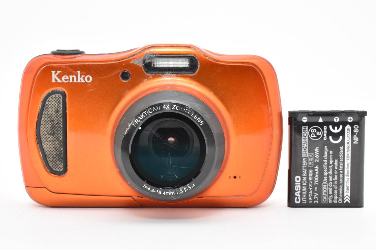 【良品】Kenko ケンコー DSC200 WP 防水デジタルカメラ オレンジ【動作確認済】#2884191