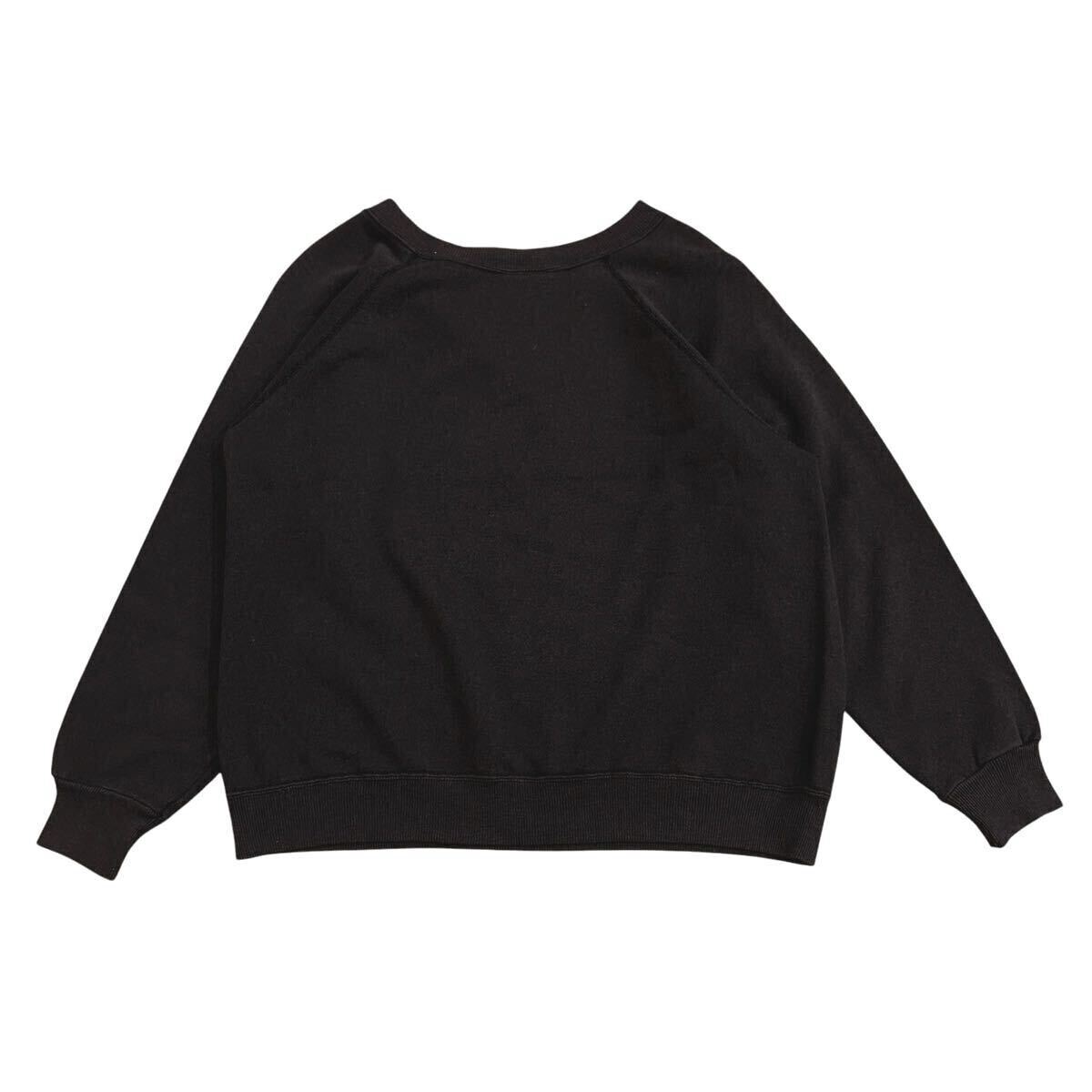 ブラックフェード 80s 90s HANES 無地 ラグランスリーブ スウェット ビンテージ 黒ボディ USA製 L LARGE ビッグサイズ ビンスエ ヘインズ 