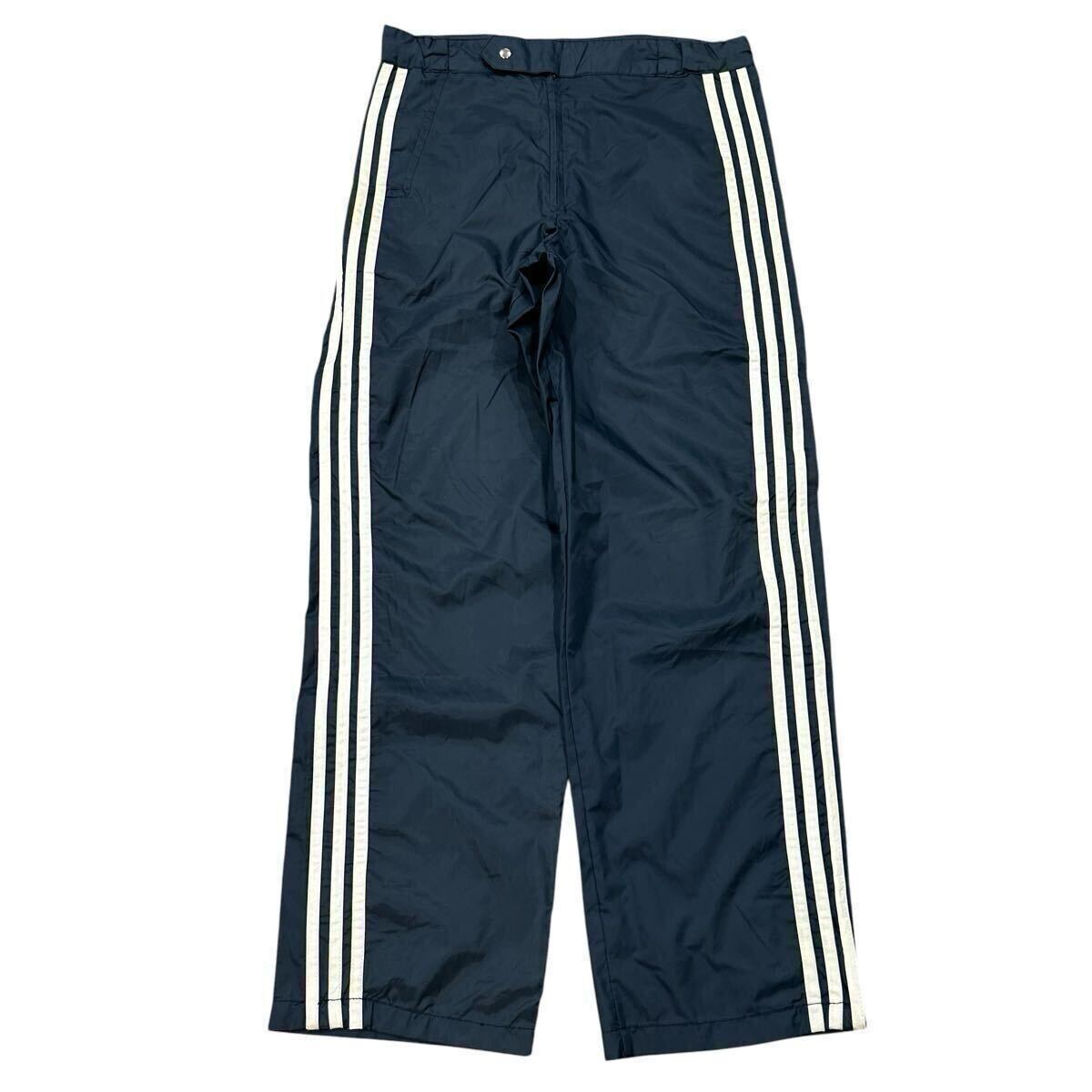 80s adidas サイドライン ナイロン トレーニングパンツ 台湾製 紺 白 トレフォイル ビンテージ オリジナル / アディダス トラック 90s atp