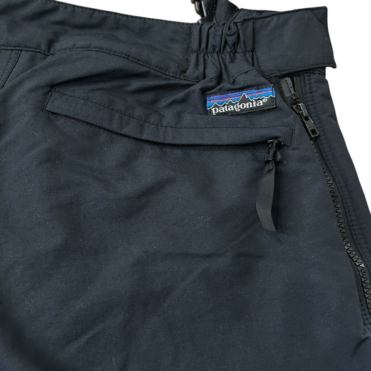 80s Patagonia ナイロンシェル スノーパンツ 黒 ブラック W34 ビンテージ パタゴニア ナイロンパンツ トレーニングパンツ 香港製 / 90s 70s