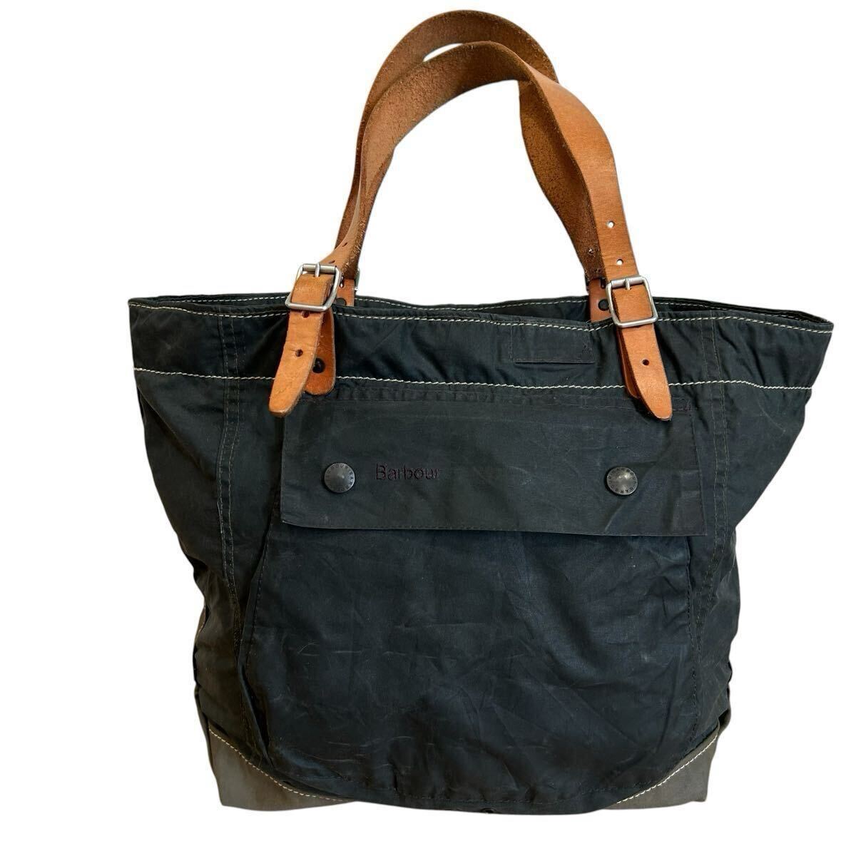 一点物 yoused バブアー オイルドコットン リメイク トートバッグ ジャケット 解体 再構造 バッグ BAG Barbour WAX cotton ビンテージ レア