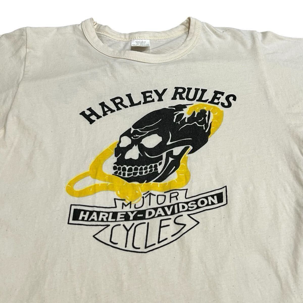 1992 AMERICANWEAR GMBH HARLEY DAVIDSON スカル エンブレム 両面プリント Tシャツ ビンテージ ハーレー Tee 90s ドクロ モーターサイクル