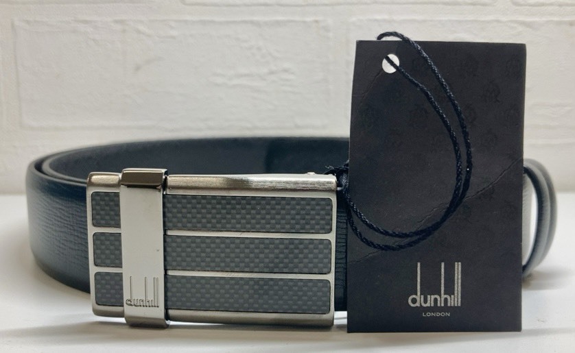 ●ダンヒル dunhill ベルト 革 レザー メンズ ファッション カジュアル ブラック 黒 ブランド 中古 箱付き 