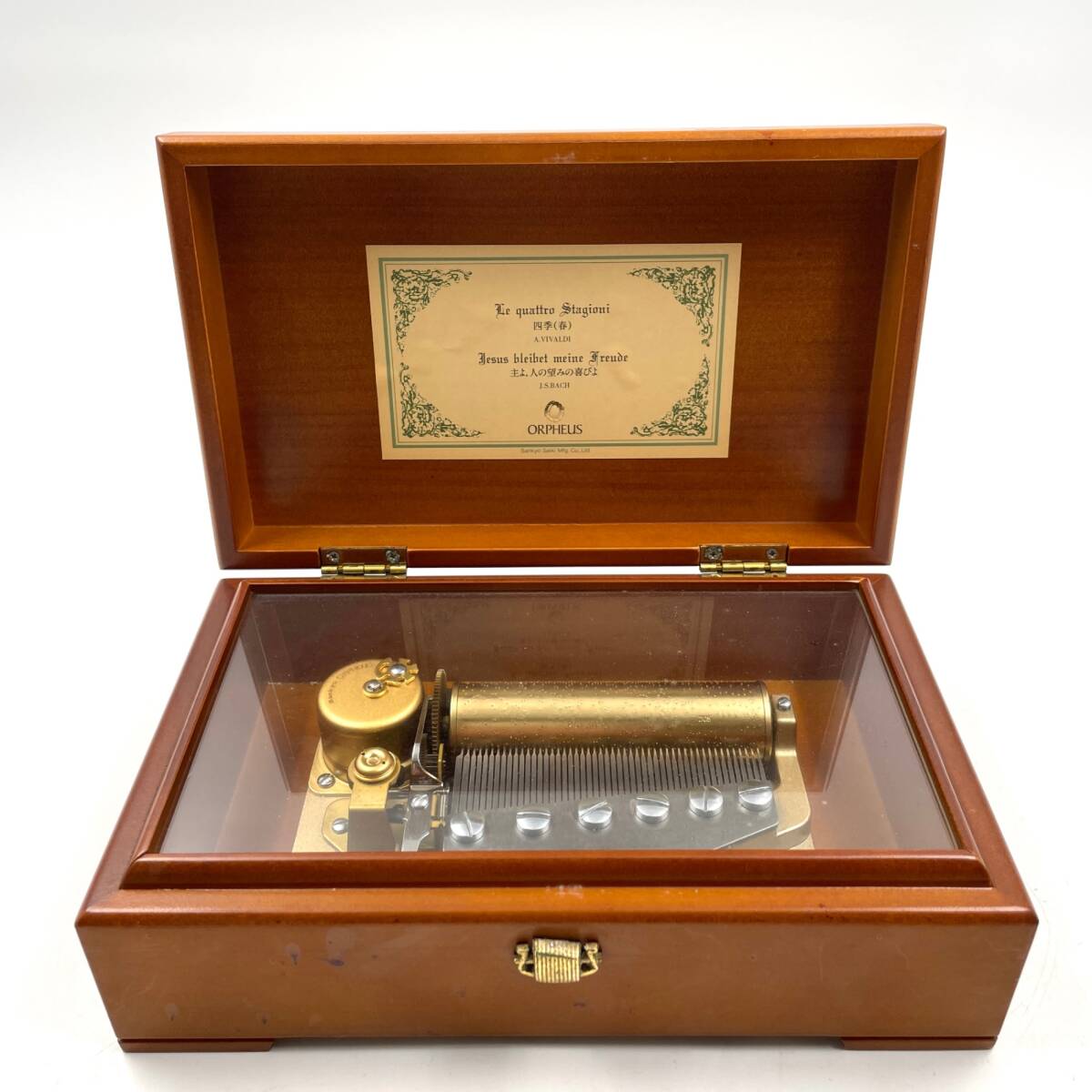 【現状品】SANKYO ORPHEUS サンキョウ オルフェウス 高級オルゴール 四季「春」/「主よ、人の望みの喜びよ」 2曲入り 木製ケース