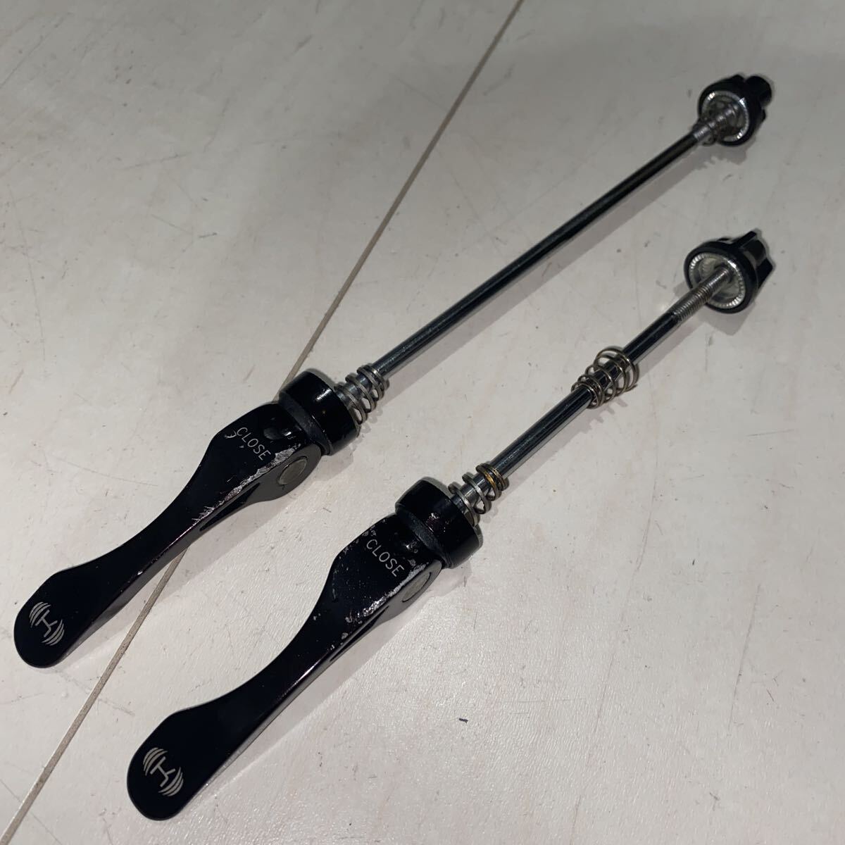 ★格安スタート★中古品★レア★DAHON ダホン専用 フロント74mmリア130mmエンド クイックリリース前後セット 重量実測104g★売り切り★