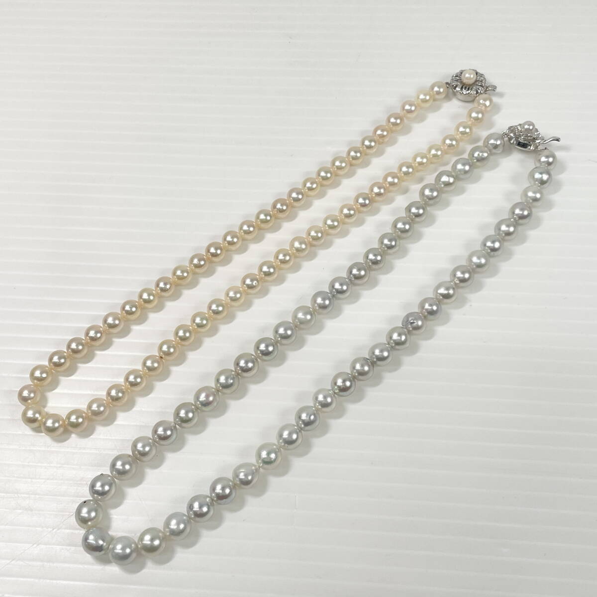 2604B0614 真珠 パールネックレス 留具SILVER刻印有 計2点②