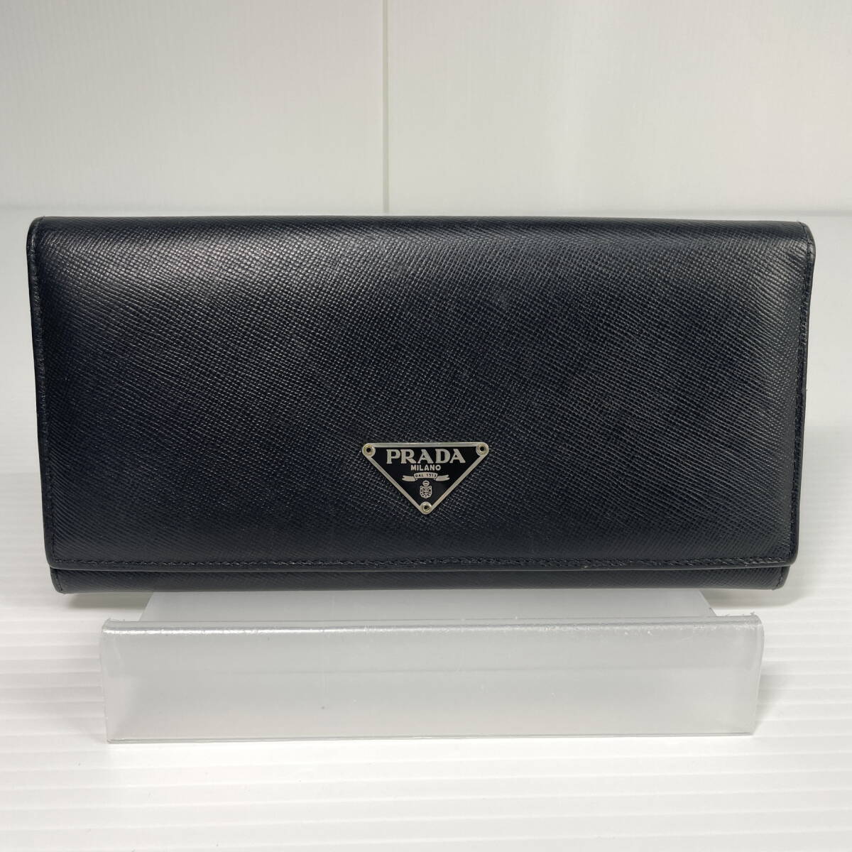 2604B1013 PRADA プラダ サフィアーノ レザー 二つ折り長財布 黒