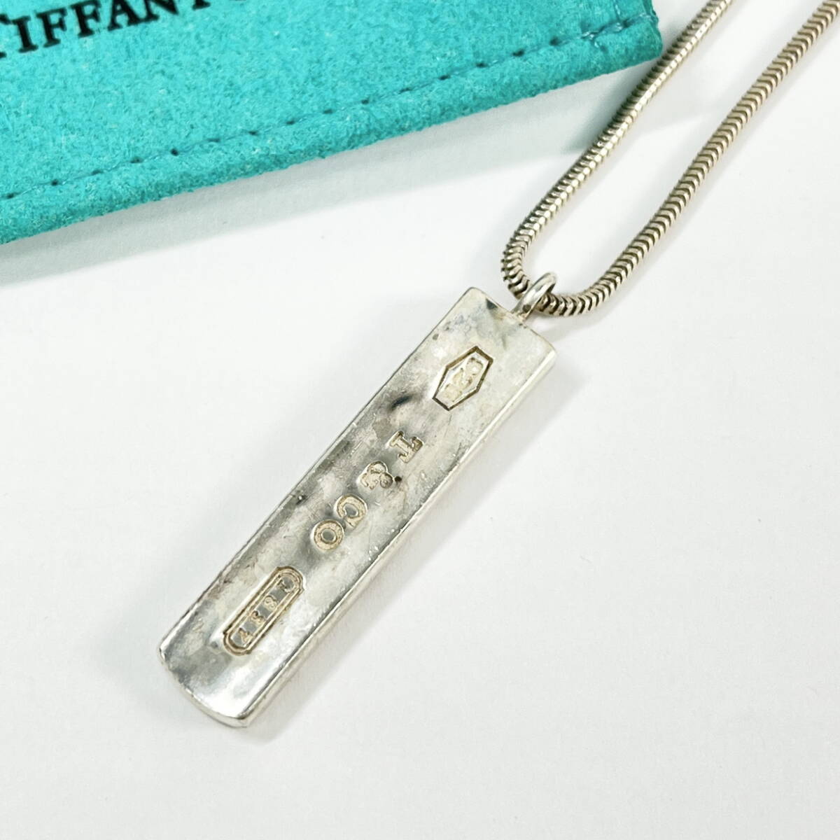 2604B0713 TIFFANY&Co. ティファニー ナローバー プレートネックレス 重量約12.8g 全長約47cm 925刻印有