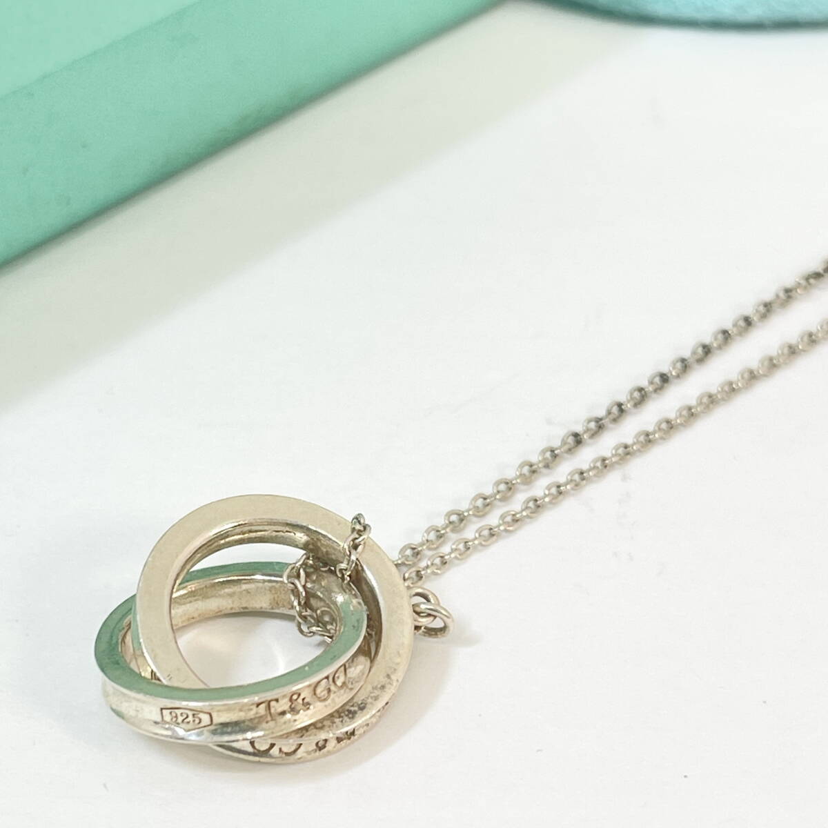 2604B0812 TIFFANY&Co. ティファニー インターロッキングサークル ネックレス 重量約4.1g 全長約45.5cm 925刻印有 箱付