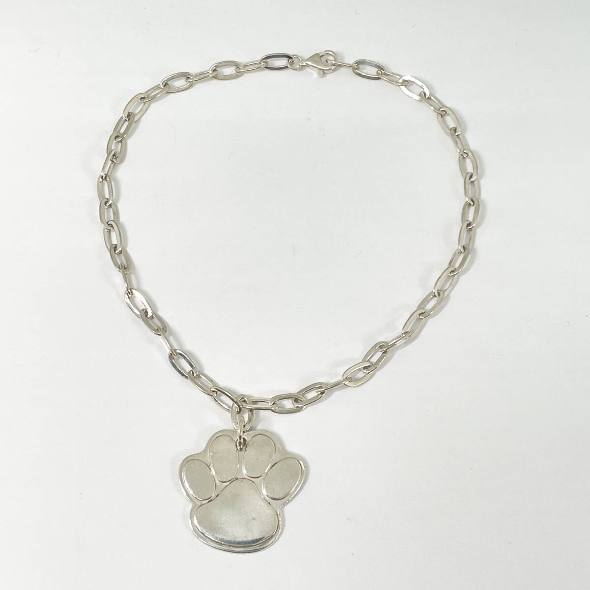 2604B0819 TIFFANY&Co. ティファニー ペットタグ 肉球モチーフ 首輪 重量約21.3g 全長約32.7cm 925刻印有
