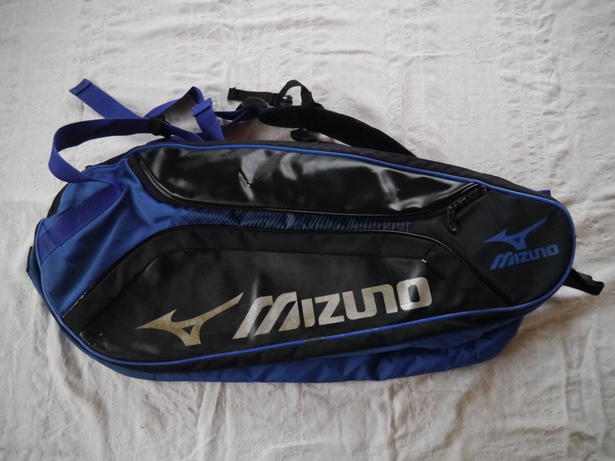 【中古】ミズノ[mizuno] ラケットバッグ6本用 約50L (25: ブルー) テニス バドミントン #63JD7002 高校 部活 試合 大会 遠征