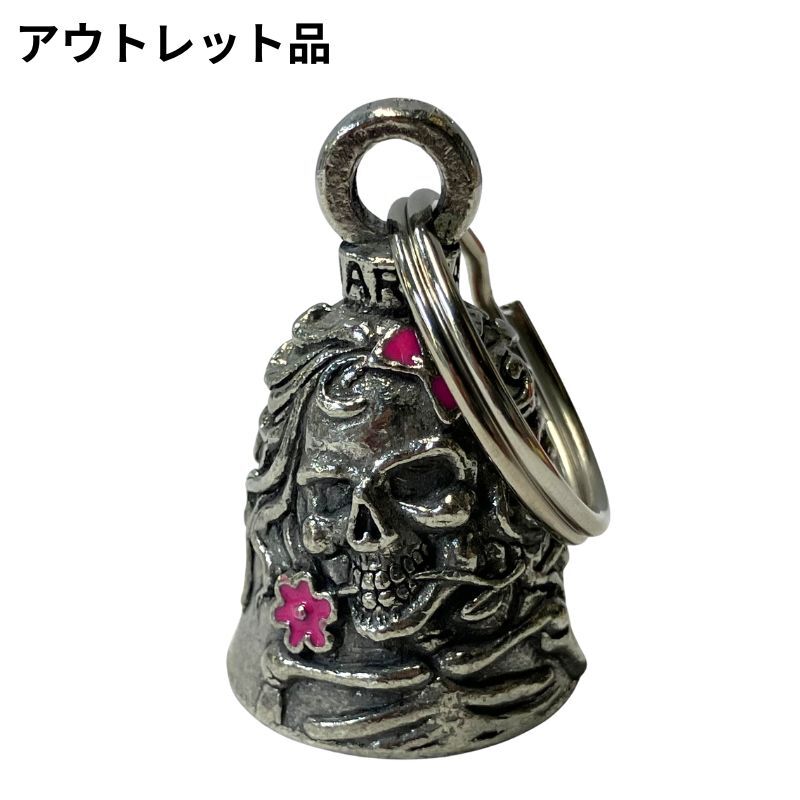 【アウトレット品！セール！】米国製 ガーディアンベル 「 Lady Skull Pink Enamel 」お守り 魔除け バイカー