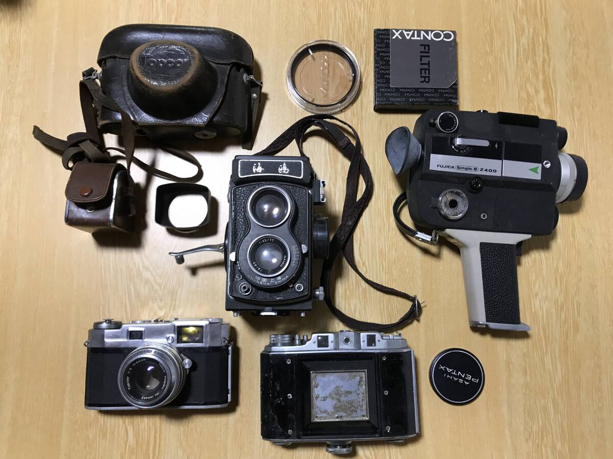 ★海鴎 Haidu 二眼レフカメラ/ FUJICA Single-8 Z400 フジカ シングル8/Topcon 35-L トプコン/ Atom Six 6×6判蛇腹式フィルムカメラ★#197