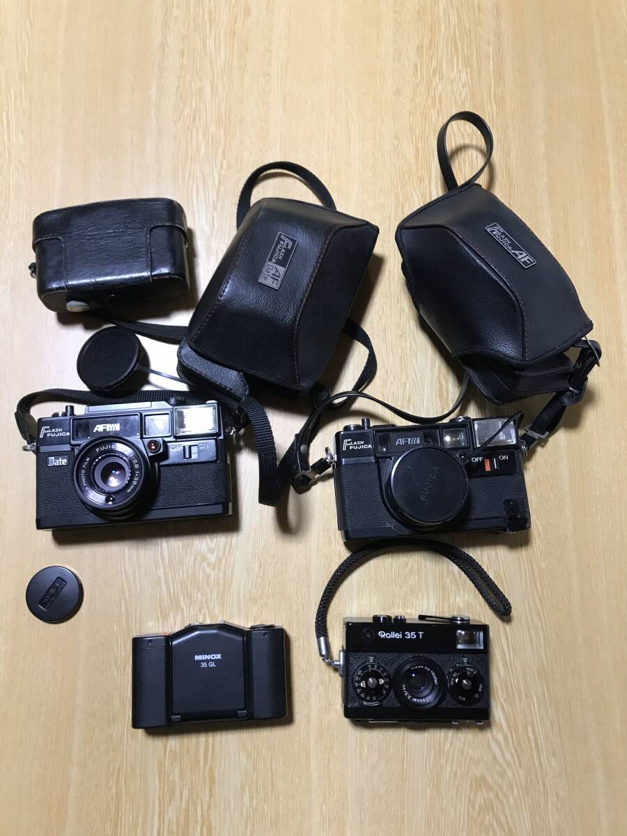 ★ FUJICA フジカ AF Date Compact Film Camera コンパクト フィルムカメラ Rollei ローライ 35T Black MINOX ミノックス 35GL 他 ★ #173