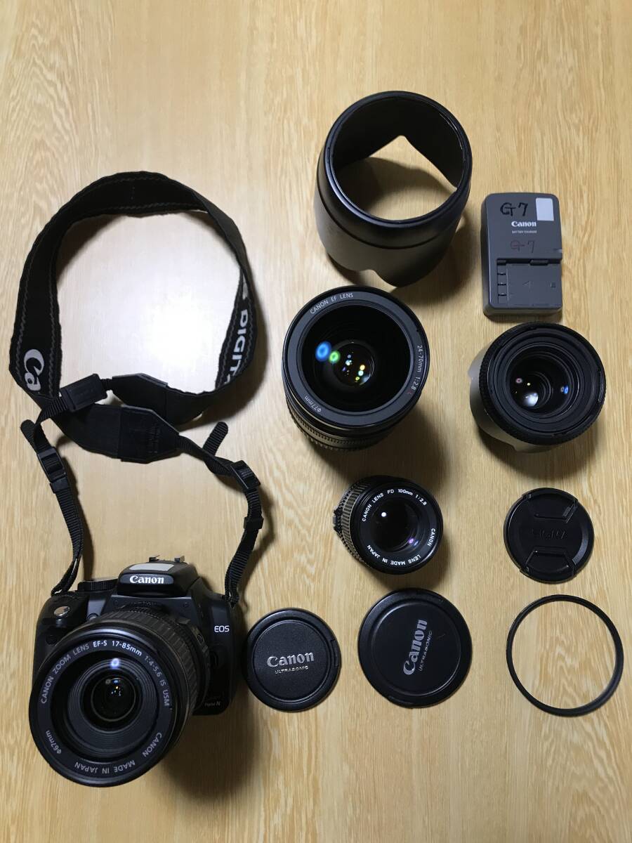 ★Canon キャノン EOS Digital N Digital Camera デジタルカメラ +EF-S 17-85mm f4-5.6 / EF 24-70mm f2.8L/ FD 100m f2.8 Lens 等 ★ #175