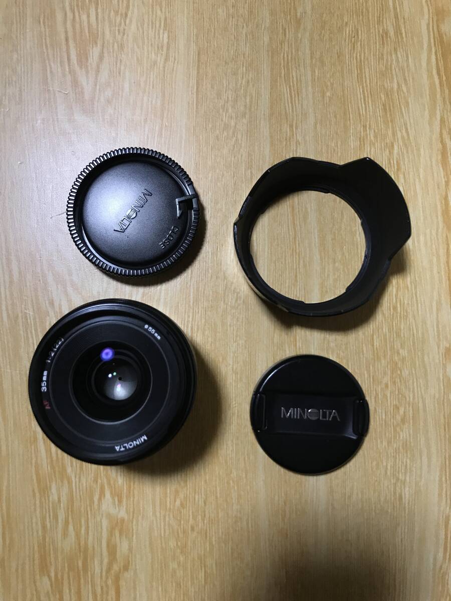 ★Minolta ミノルタ AF 35mm f/2 Auto Focus Wide Angle Lens オートフォーカス 単焦点 広角レンズ 付属品 レンズフード ★#184