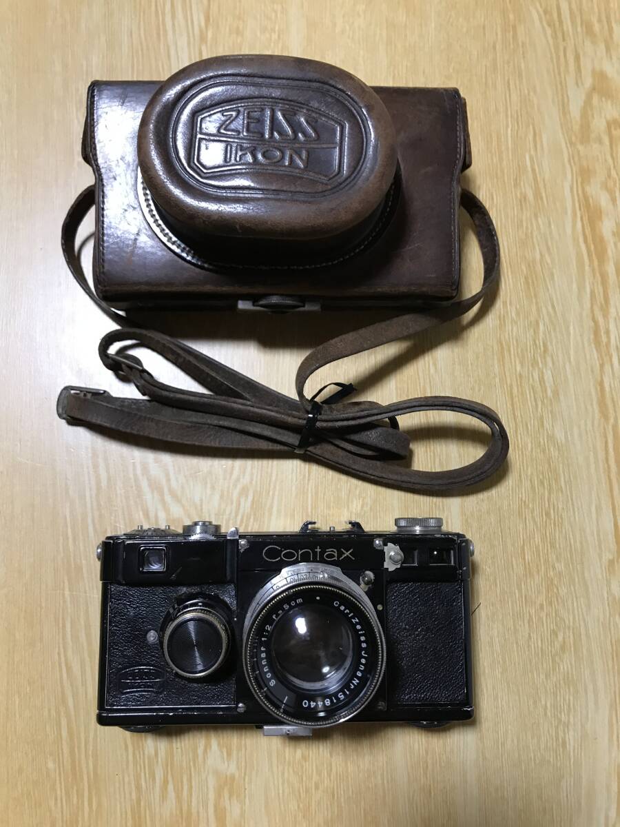 ★Contax コンタックス Zeiss Ikon 35mm Rangefinder Film Camera Black レンジファインダー + Carl Zeiss Jena Sonnar 5cm f2 Lens ★#187