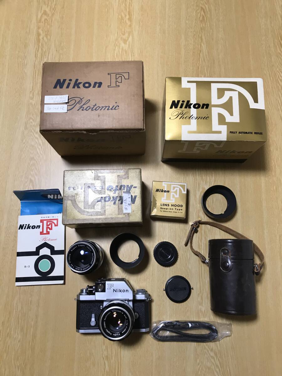 ★Nikon F Photomic 35mm SLLR Film Camera ニコン F フォトミック + Nikkor-S 50mm f1.4/ Nikkor-Q 13.5cm f3.5 Lens 他 付属品 ★#190
