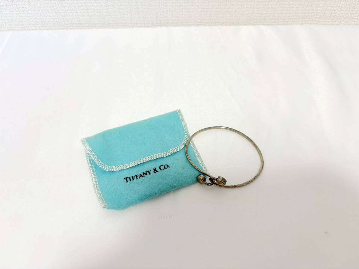 H2698*15　TIFFANY&Co.　ティファニー　フック&アイ　ダブルハート　バングル　925/750　ブレスレット　シルバー アクセサリー　レディース