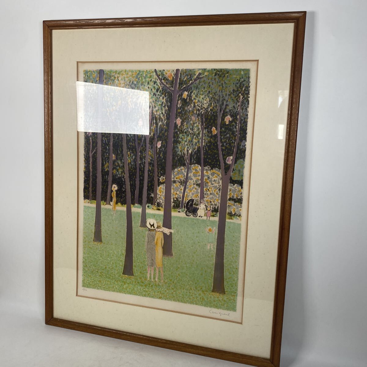 真作保証　カシニョール　リトグラフ　限定150部　絵画　絵　人物画　風景画　作家　画家　額縁　額装　古怪額　古美術品　骨董品【51】