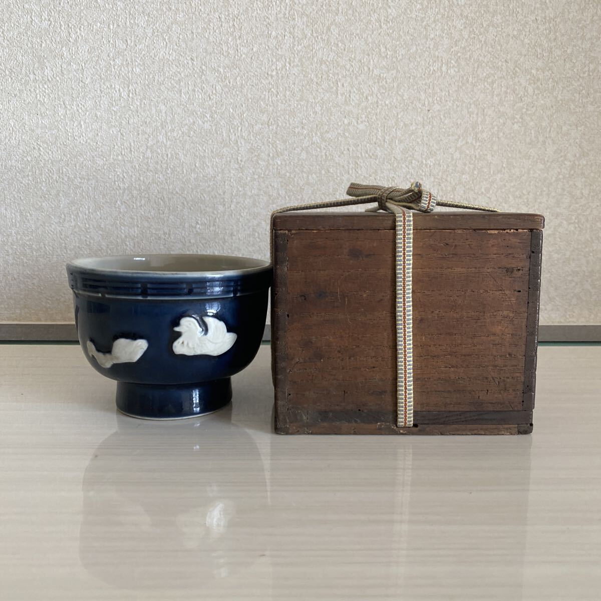 中国古美術　瑠璃釉　瑠璃　陽刻　向付　小鉢　茶碗　杯洗　茶道具　煎茶　時代　唐物　中国古眼　骨董品　古美術品【518】