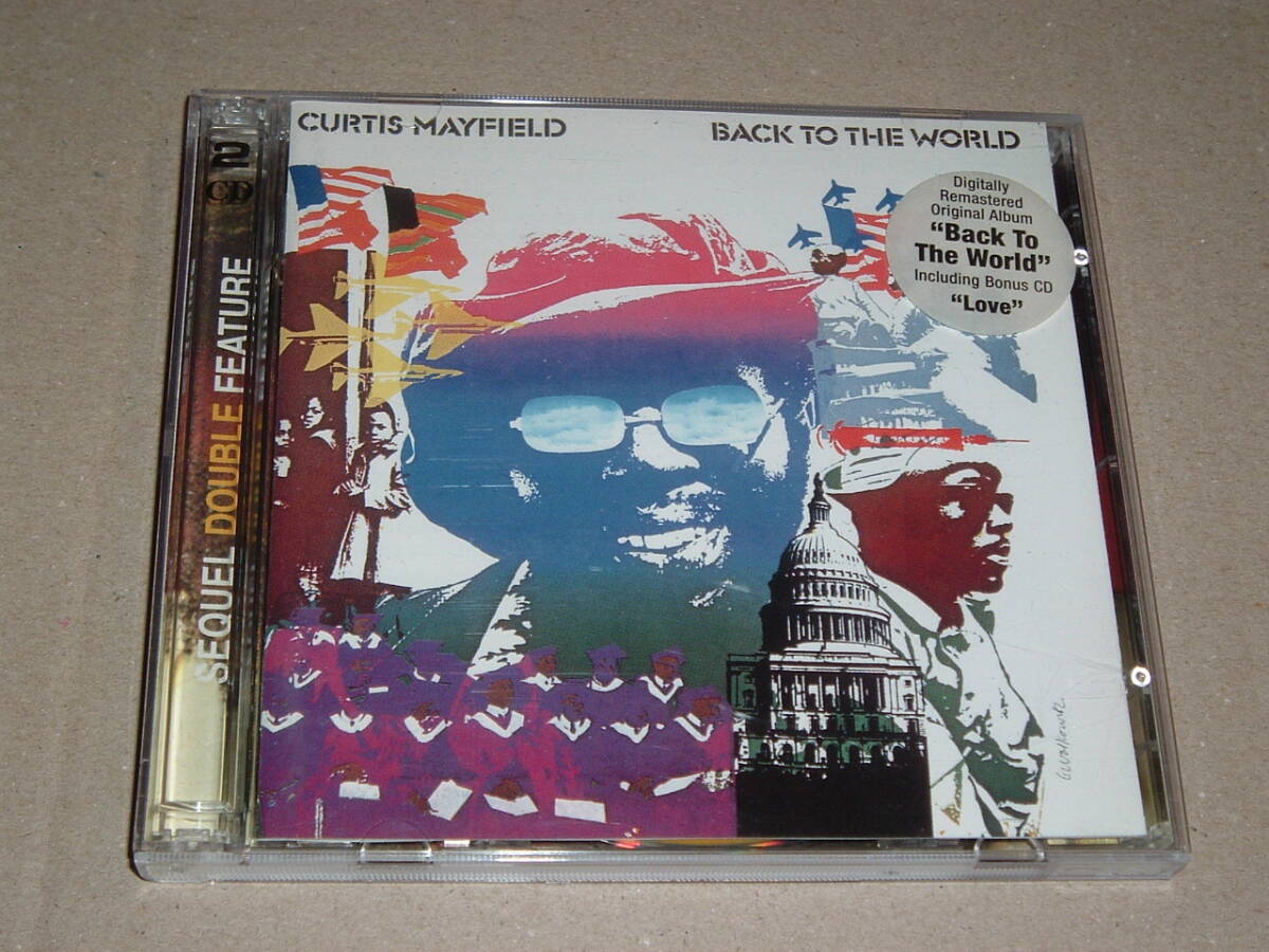 2CD★CURTIS MAYFIELD/BACK TO THE WORLD(73年) + BonusCD LOVE(97年)★リマスター盤