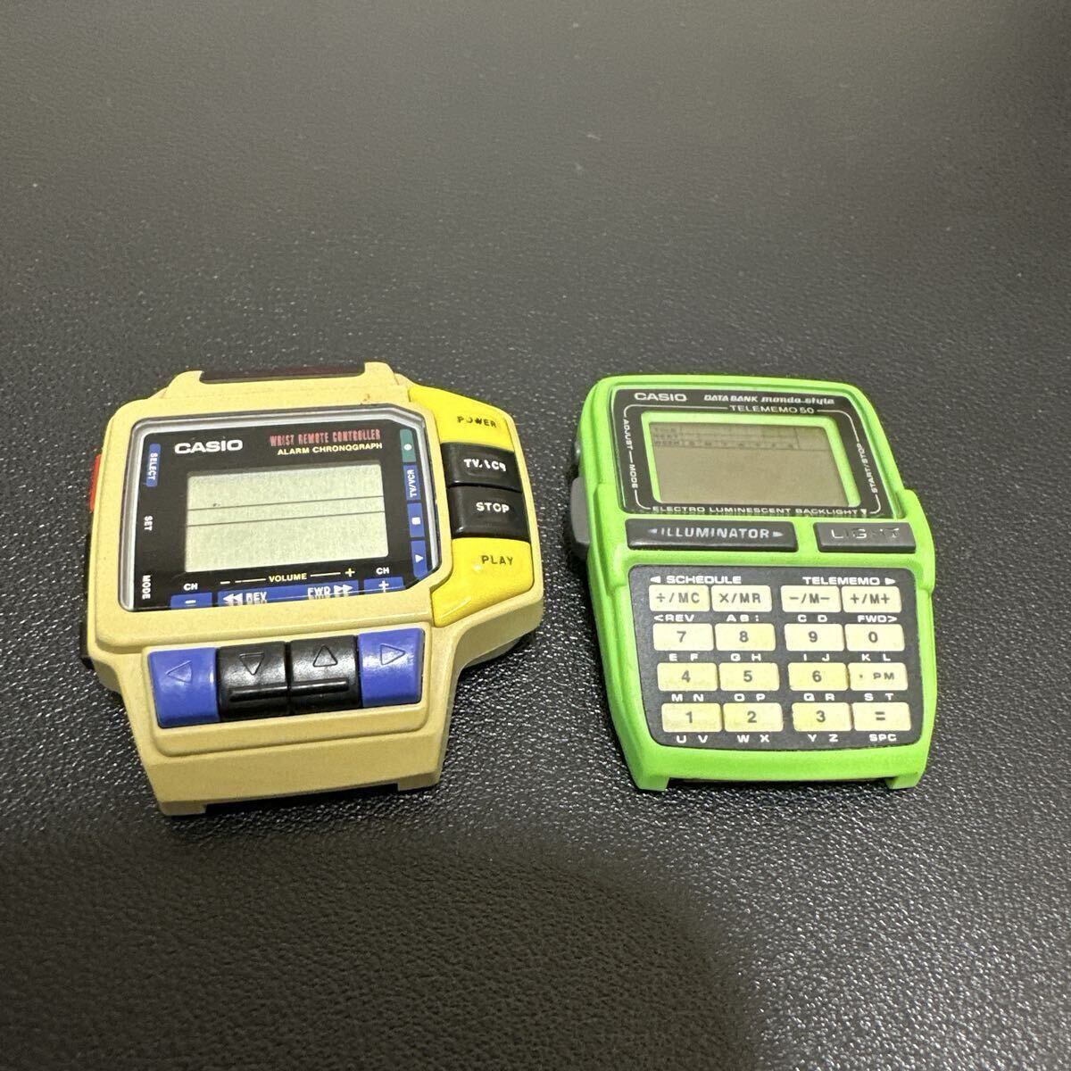 CASIO カシオ CMD-10 初代 腕コントローラー& CASIO DATE BANK データバンクTELEMEMO50 mondo-style DBC-63 ジャンク　現状品　動作未確認